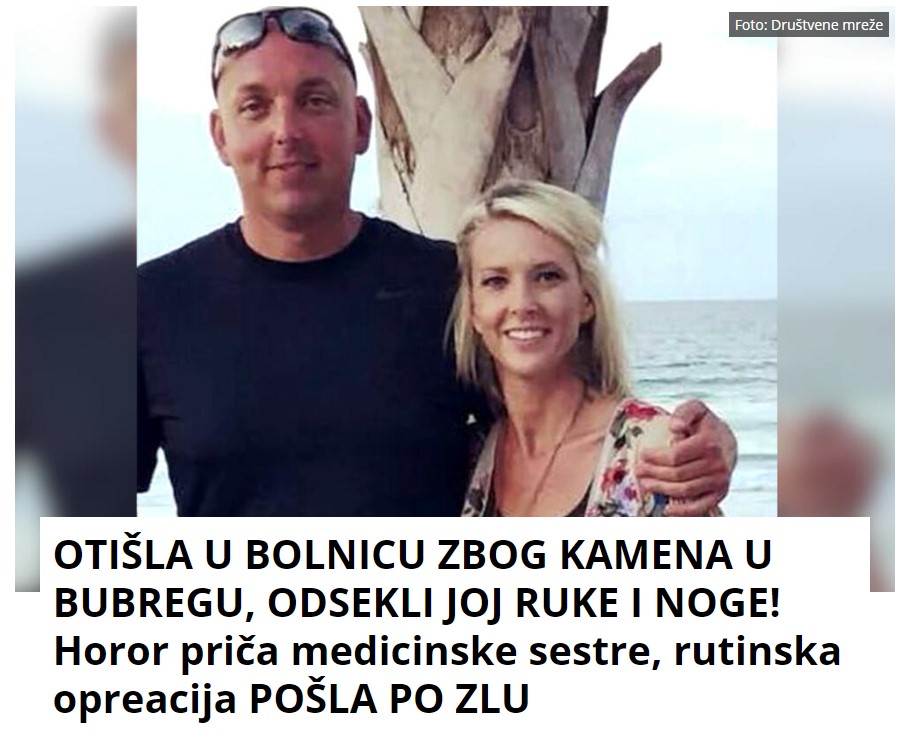 OTIŠLA U BOLNICU ZBOG KAMENA U BUBREGU, ODSEKLI JOJ RUKE I NOGE! Horor priča medicinske sestre, rutinska opreacija POŠLA PO ZLU