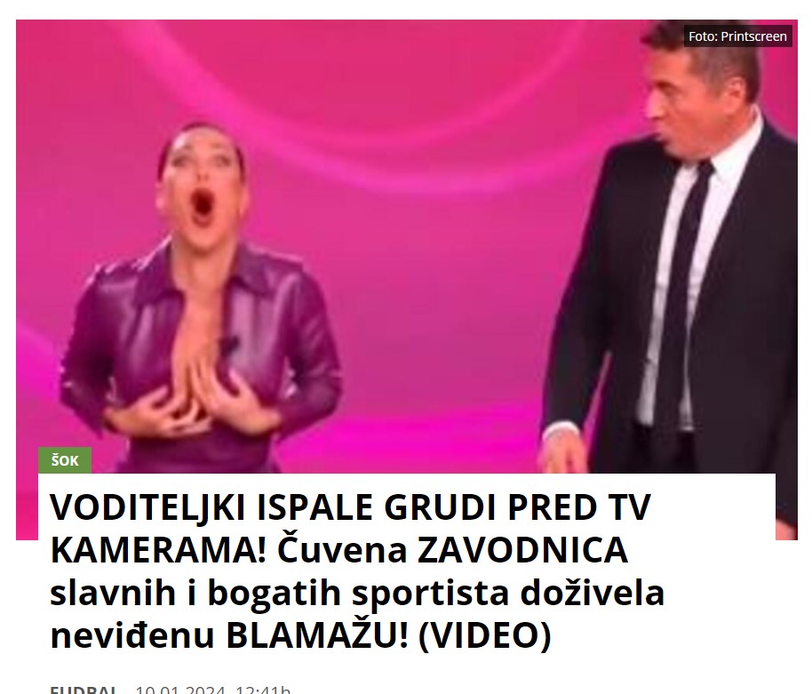 VODITELJKI ISPALE GRUDI PRED TV KAMERAMA! Čuvena ZAVODNICA slavnih i bogatih sportista doživela neviđenu BLAMAŽU! (VIDEO)