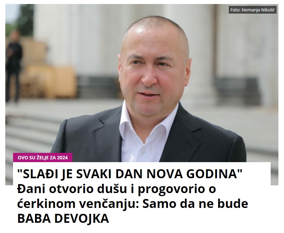 “SLAĐI JE SVAKI DAN NOVA GODINA” Đani otvorio dušu i progovorio o ćerkinom venčanju: Samo da ne bude BABA DEVOJKA