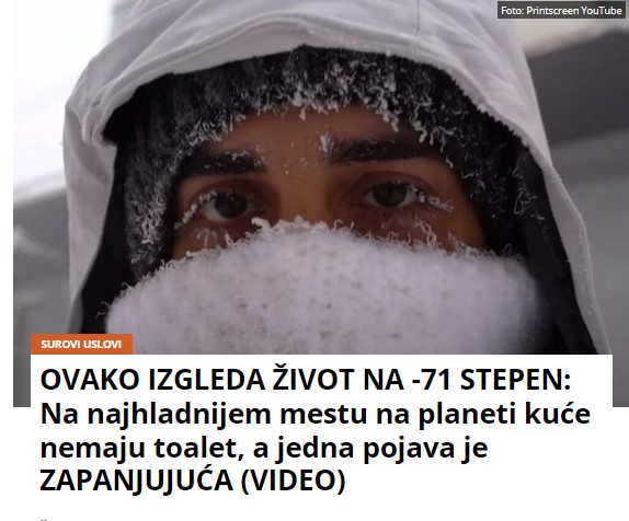 OVAKO IZGLEDA ŽIVOT NA -71 STEPEN: Na najhladnijem mestu na planeti kuće nemaju toalet, a jedna pojava je ZAPANJUJUĆA (VIDEO)