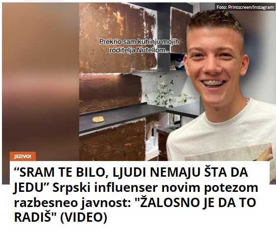 “SRAM TE BILO, LJUDI NEMAJU ŠTA DA JEDU” Srpski influenser novim potezom razbesneo javnost: “ŽALOSNO JE DA TO RADIŠ” (VIDEO)