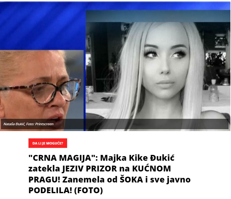 “CRNA MAGIJA”: Majka Kike Đukić zatekla JEZIV PRIZOR na KUĆNOM PRAGU! Zanemela od ŠOKA i sve javno PODELILA! (FOTO)