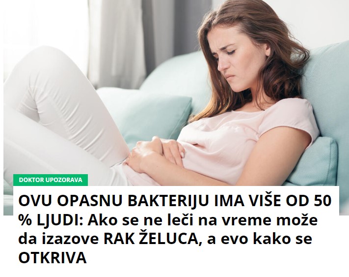 OVU OPASNU BAKTERIJU IMA VIŠE OD 50 % LJUDI: Ako se ne leči na vreme može da izazove RAK ŽELUCA, a evo kako se OTKRIVA