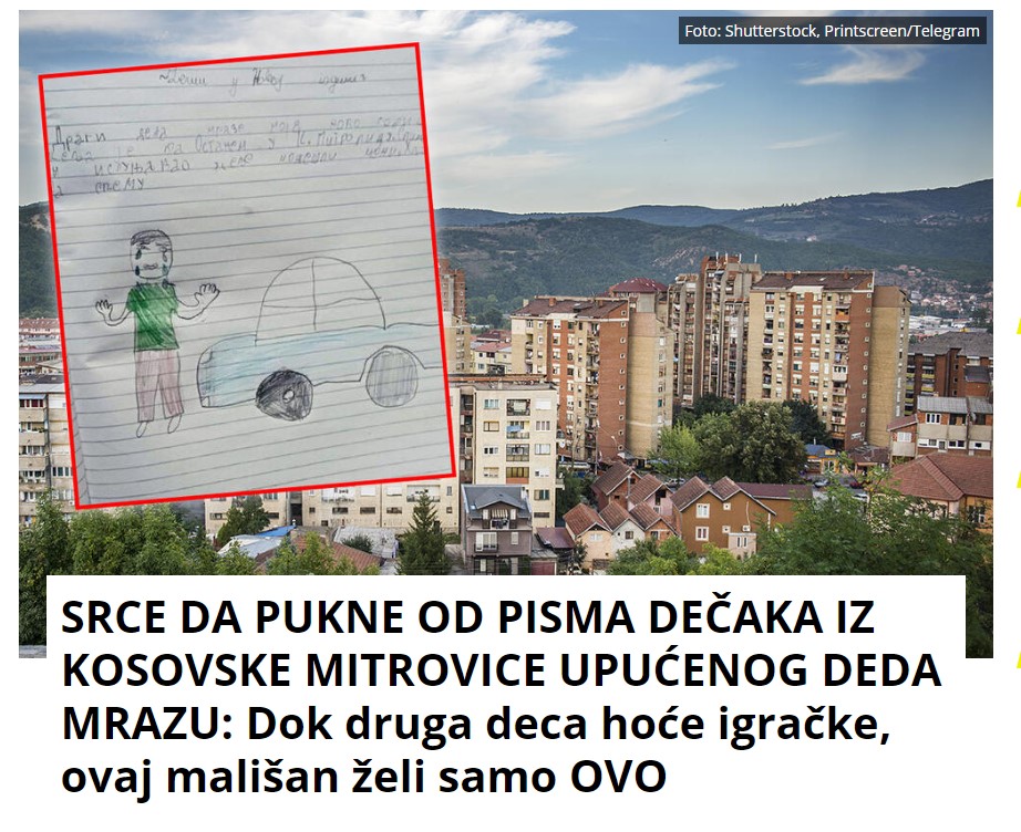 SRCE DA PUKNE OD PISMA DEČAKA IZ KOSOVSKE MITROVICE UPUĆENOG DEDA MRAZU: Dok druga deca hoće igračke, ovaj mališan želi samo OVO