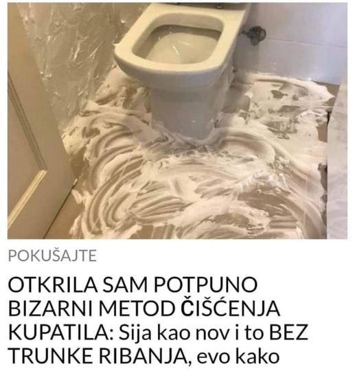 OTKRILA SAM POTPUNO BIZARNI METOD ČIŠĆENJA KUPATILA: Sija kao nov i to BEZ TRUNKE RIBANJA, evo kako