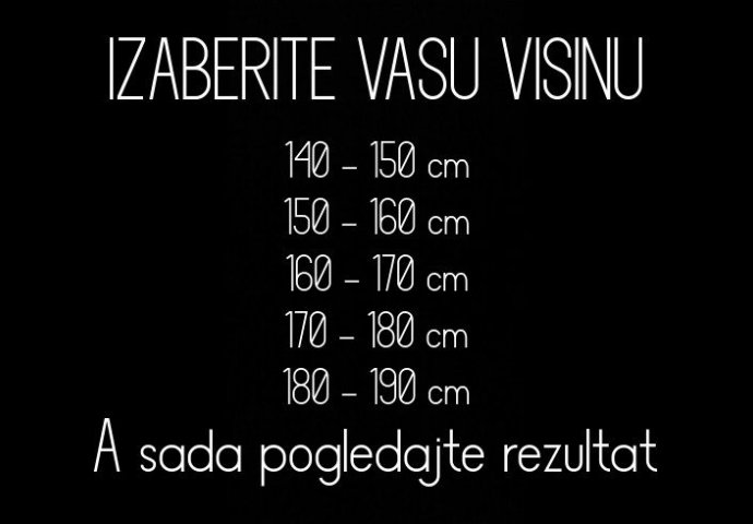 RECITE NAM KOLIKO STE VISOKI, A MI ĆEMO REĆI PRAVU ISTINU O VAMA: Evo ko ste vi zapravo