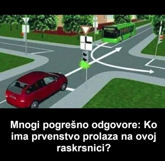 Mnogi pogrešno odgovore: Ko ima prvenstvo prolaza na ovoj raskrsnici?