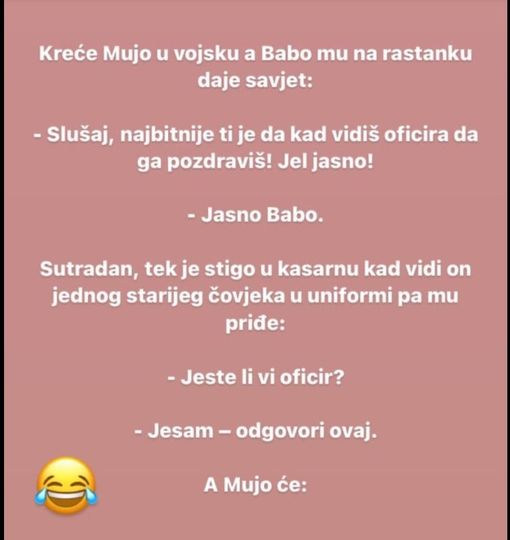 Kreće Mujo u vojsku a Babo mu na rastanku daje savjet