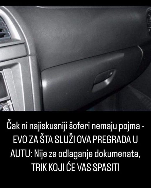 Čak i najiskusniji šoferi nemaju pojma – EVO ZA ŠTA SLUŽI OVA PREGRADA U AUTU: Nije za odlaganje dokumenata, TRIK KOJI ĆE VAS SPASITI