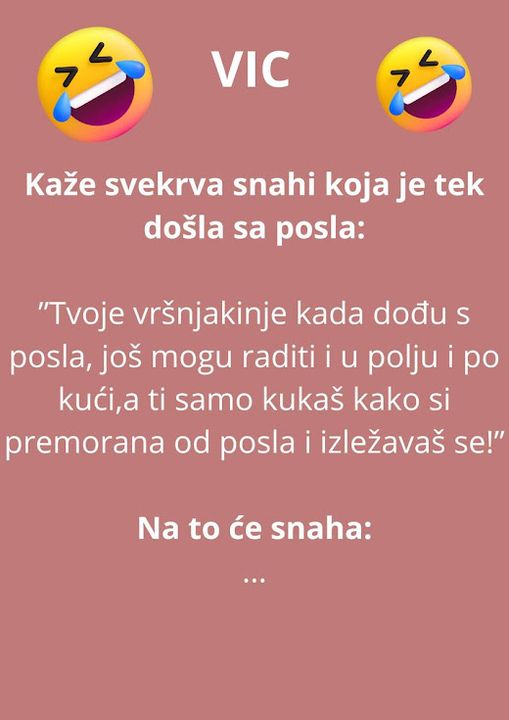 VIC DANA: KAŽE SVEKRVA SNAHI