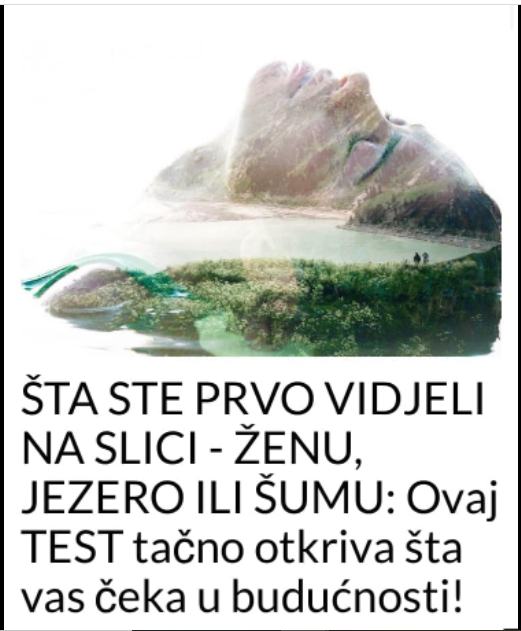 ŠTA STE PRVO VIDJELI NA SLICI – ŽENU, JEZERO ILI ŠUMU: Ovaj TEST tačno otkriva šta vas čeka u budućnosti!