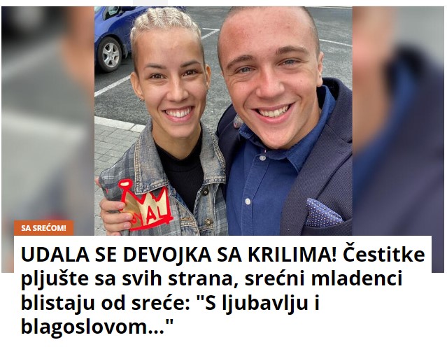 UDALA SE DEVOJKA SA KRILIMA! Čestitke pljušte sa svih strana, srećni mladenci blistaju od sreće: “S ljubavlju i blagoslovom…”