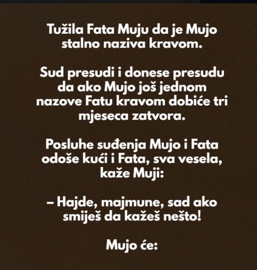 VIC DANA: Mujo Vrijeđa Fatu