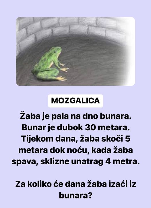 MOZGALICA: Žaba je pala na dno bunara.