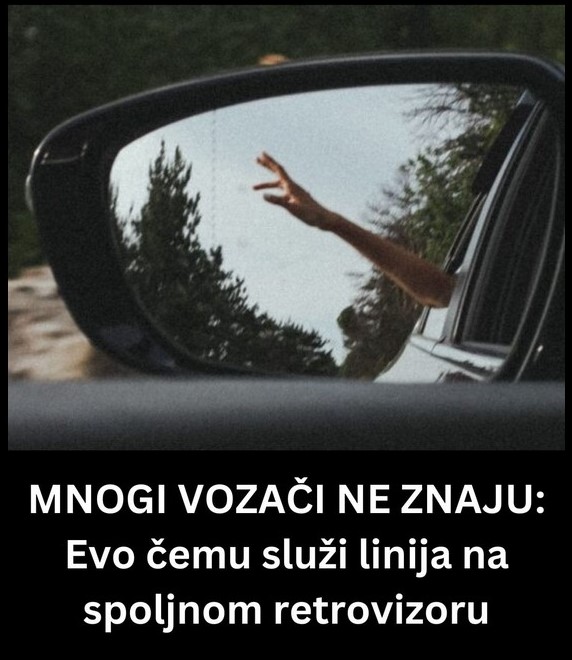 Čemu služi iskrekidana linija na spoljnom retrovizoru?