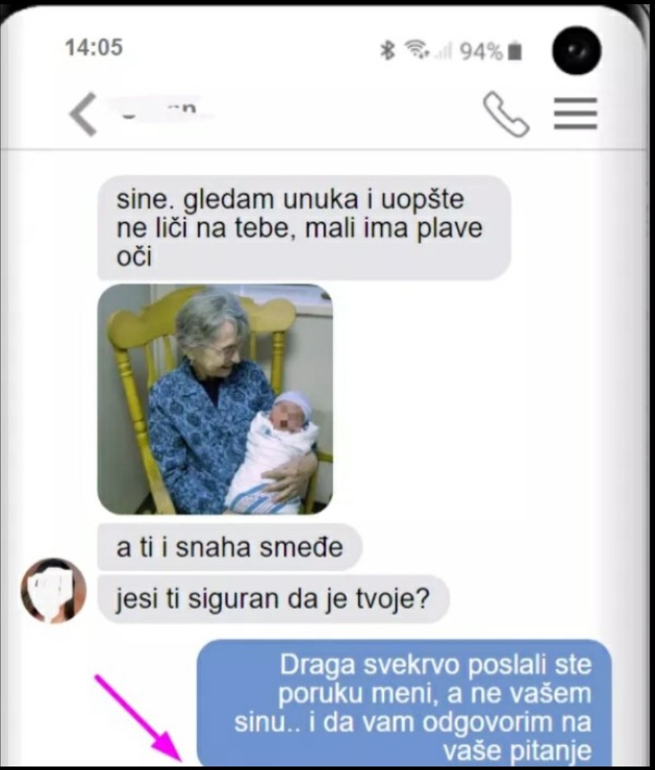 UMJESTO SINU, POSLALA SAM PORUKU SNAHI: Mislila sam da GA JE PREVARILA I PODMETNULA MU TUĐE DIJETE, a onda mi je SNAHA OVO NAPISALA, PLAČEM VEĆ SAT VREMENA