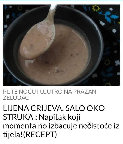 LIJENA CRIJEVA, SALO OKO STRUKA :Napitak koji momentalno izbacuje nečistoće iz tijela! (RECEPT)