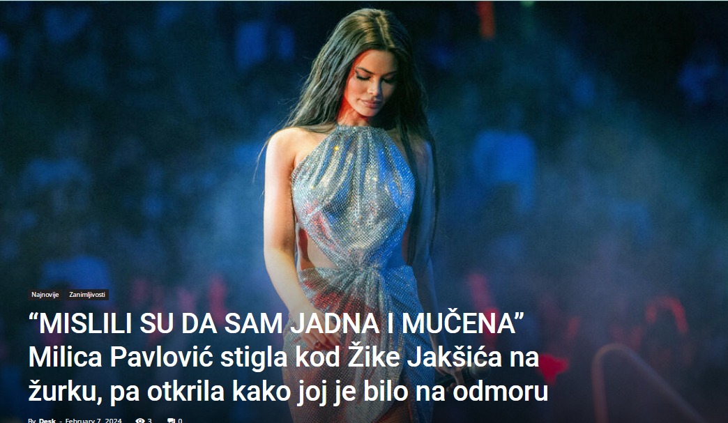 “MISLILI SU DA SAM JADNA I MUČENA” Milica Pavlović stigla kod Žike Jakšića na žurku, pa otkrila kako joj je bilo na odmoru