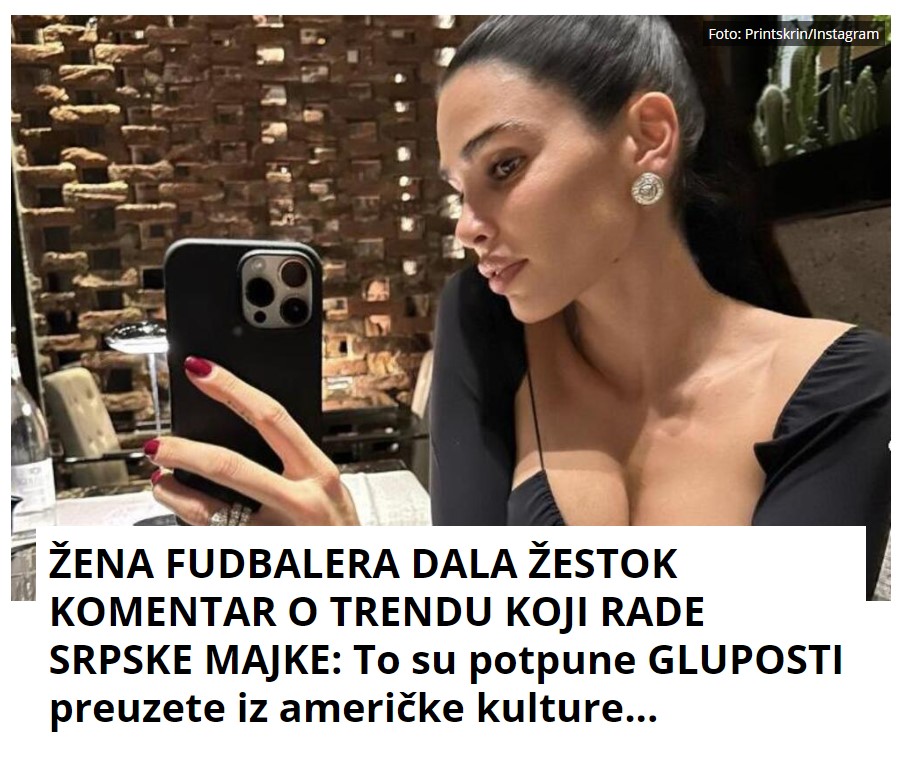 ŽENA FUDBALERA DALA ŽESTOK KOMENTAR O TRENDU KOJI RADE SRPSKE MAJKE: To su potpune GLUPOSTI preuzete iz američke kulture…