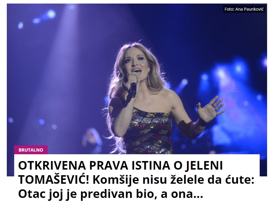 OTKRIVENA PRAVA ISTINA O JELENI TOMAŠEVIĆ! Komšije nisu želele da ćute: Otac joj je predivan bio, a ona…