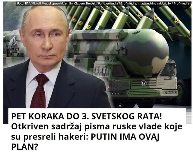 PET KORAKA DO 3. SVETSKOG RATA! Otkriven sadržaj pisma ruske vlade koje su presreli hakeri: PUTIN IMA OVAJ PLAN?