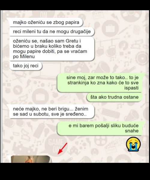 SIN MI JAVIO DA SE ŽENI NEKOM GRETOM IZ NJEMAČKE ZBOG PAPIRA, A OVDJE U BOSNI IMA DJEVOJKU: Kad mi je poslao sliku GRETE, SVE MI JE BILO JASNO, nikad se od nje neće razvesti