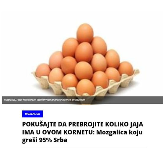 POKUŠAJTE DA PREBROJITE KOLIKO JAJA IMA U OVOM KORNETU: Mozgalica koju greši 95% Srba