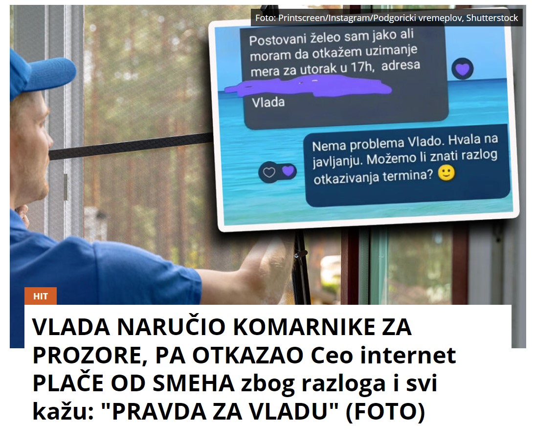 VLADA NARUČIO KOMARNIKE ZA PROZORE, PA OTKAZAO Ceo internet PLAČE OD SMEHA zbog razloga i svi kažu: “PRAVDA ZA VLADU” (FOTO)