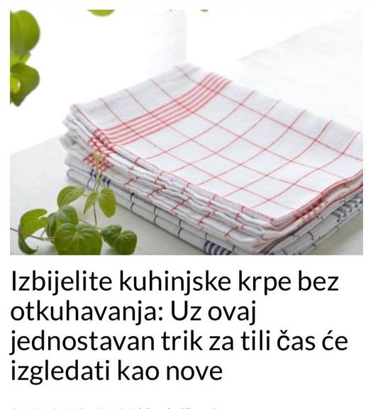 Izbijelite kuhinjske krpe bez otkuhavanja: Uz ovaj jednostavan trik za tili čas će izgledati kao nove