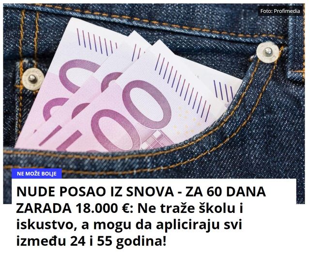 NUDE POSAO IZ SNOVA – ZA 60 DANA ZARADA 18.000 €: Ne traže školu i iskustvo, a mogu da apliciraju svi između 24 i 55 godina! NOVČANIK – 11.04.2024. 20:57h Nemački svemirski centar (DLR) u Kelnu traži volontere za učešće u istraživanju koje bi trebalo da pomogne astronautima. Volonteri će dobiti 18.000 evra za 60 dana istraživanja.  Kako prenosi DLR, “Zemaljski astronauti” bi trebalo da simuliraju dugo putovanje u bestežinskom stanju do druge planete tako što će 60 dana ležati u krevetu sa spuštenim uzglavljem.  Istraživači žele da istraže koje metode se mogu koristiti da bi se izbegle posledice bestežinskog stanja koje se astronauti plaše, kao što su vrtoglavica i poremećena koordinacija. Prema DLR-u, kreveti učesnika studije će biti nagnuti šest stepeni tako da su im glave niže od stopala.  ležanje FOTO: PROFIMEDIA – Sa ovom tendencijom, telesne tečnosti se kreću gotovo na isti način kao astronauti u svemiru – rekao je vođa studije Edvin Molder.  Posledice takvog ležanja su povećanje pritiska u glavi, fizička neaktivnost izaziva kidanje mišića i kostiju, narušava se osećaj ravnoteže i menja kardiovaskularni sistem. DLR piše da su takva istraživanja pored kreveta uobičajena od 1980-ih i da su do sada pružila važan uvid u svemirska putovanja. Trenutno je fokus istraživanja prvenstveno na dugoročnim misijama na Mars.  – Polaznici aktuelne studije, koja bi trebalo da počne u septembru, dobiće nadoknadu od 18.000 evra za 60 dana u krevetu. Ali to nije lak novac – naglasio je šef studije Molder.  žena, devojka, evri FOTO: SHUTTERSTOCK Neprekidno ležanje dva meseca je “pravi izazov”, prenosi Fenix.  Mogu se prijaviti osobe od 24 do 55 godina koje su visoke između 153 i 190 centimetara i imaju indeks telesne mase (BMI) od 18 do 30. Morate biti zdravi, nepušač i dobro govoriti nemački jezik.  kurir.rs/Telegraf Biznis  NE PROPUSTITE  LISTA NAJPLAĆENIJIH POSLOVA NA SVETU: Godinu završe sa gotovo 340.000 $ u džepu, iznenadićete se kad vidite ko je prvi na spisku!  5 SEKTORA U SRBIJI GDE JE NAJISPLATIVIJE ULAGATI: Svaki uloženi dinar se duplira, osim zarade radnici imaju i na ove 2 stvari  PLATE I DO 5.000 EVRA, ALI… Ovo je ISTINA o životu na kruzeru! Zoranu se život promenio iz korena: ‘Prijatelji su mi se smejali’  TRAŽI SE ARHITEKTA! PLATA DO 100.000, A ZARADA STOLARA DO 125.000 DINARA Srbi zaratili zbog 2 oglasa za posao! Jedna stvar ih muči Kliknite za sledeću vestvolonteriastronautizarada HOROR! DELFINI NAPADAJU, DAVE I HOĆE DA SILUJU LJUDE! Jezivi snimci za koje malo ko zna – njih se i AJKULE PLAŠE NEMA SVETLA, NEMA TUNELA, OVAKO IZGLEDA KLINIČKA SMRT: Šok ispovest slavnog glumca za MONDO – “Umro sam oko 5 ujutru…” PRONAĐENO TELO U OKOLINI BORSKOG JEZERA! U toku je identifikacija kurir 5 priča PRIJAVITE SE ZA KURIR 5 PRIČA NAŠ DNEVNI IZBOR NAJVAŽNIJIH VESTI * Obavezna polja EMAIL ADRESA * VIŠE SA WEBA  [18+] Testiraj svoje veštine i isplati sebi zaradu pre nego avion odleti!  Trenutak je da ostvarite poslovnu ideju! Prijavite se za 300 ili 330 hiljada dinara za samozapošljavanje  Prijavi se na utrku i saznaj zašto Biokovo nikad ne razočara!  Ovih 26 javnih zgrada u Beogradu će biti ENERGETSKI renovirane: Šta sve znamo o velikom EU projektu?  Šta čekate? Galaxy AI vas vodi u sjajnu avanturu gdje vas očekuje sjajan paket poklona  Dva beloglava supa spasilo je udruženje Jadovnik: Šta još radi ovaj centar koji je pomogla Evropska unija?  Odaberite najnoviju Galaxy A seriju sa fenomenalnom kamerom koja radi izuzetno živopisne i stabilne videozapise.  Gde se oko Srbije nalaze nuklearni reaktori? Na velikoj evropskoj reci, Dunavu, nalazi se niz nuklearki  Vrijeme je za multitasking i nove načine za rad, igranje i održavanje kondicije na svim Samsung Galaxy uređajima.  5 najpoznatijih imena evropske politike: Ursula je majka sedmoro dece, Mišel najmlađi premijer, a ko je Lajčak?  Uživajte u svježini doma uz posebnu Samsung ponudu  Program kojim EU direktno pomaže Romima u Srbiji: Više od 115 miliona evra za projekte socijalnog uključivanja Sponsored by Midas Midas logo NAJNOVIJE VESTI IZ RUBRIKE NOVI KRUG IDEJA: Kompanija Mozzart pokreće treći ciklus startap programa Univerzum NOVI KRUG IDEJA: Kompanija Mozzart pokreće treći ciklus startap programa Univerzum BALCANNES GRAND PRIX ZA NAJVAŽNIJI POZIV U ŽIVOTU BALCANNES GRAND PRIX ZA NAJVAŽNIJI POZIV U ŽIVOTU MLADI OTKRILI KOLIKO ZARAĐUJU I KOLIKA IM JE KIRIJA: Stanodavci izgubili dodir s realnošću! Za stan u Beogradu više od pola plate MLADI OTKRILI KOLIKO ZARAĐUJU I KOLIKA IM JE KIRIJA: Stanodavci izgubili dodir s realnošću! Za stan u Beogradu više od pola plate  NAJNOVIJE NAJČITANIJE REAKCIJE NOVI KRUG IDEJA: Kompanija Mozzart pokreće treći ciklus startap programa Univerzum 12:22 BALCANNES GRAND PRIX ZA NAJVAŽNIJI POZIV U ŽIVOTU 12:17 MLADI OTKRILI KOLIKO ZARAĐUJU I KOLIKA IM JE KIRIJA: Stanodavci izgubili dodir s realnošću! Za stan u Beogradu više od pola plate 12:13 KAKO NAM BANKE RAČUNAJU KAMATU NA KREDITE? Postoje dva načina koja upotrebljavaju, a evo koja je razlika i koliko utiče na iznos 12:00 KURIR SAZNAJE: Objavljene nove cene goriva koje će važiti do sledećeg petka! DIZEL PO STAROM, BENZIN POSKUPEO 11:31SVE NAJNOVIJE VESTI Logo Mladi bravar Dragan ima toliko posla da mora da odbija: Kapaciteti su mu duplo veći od kako je dobio pomoć EU Ovih 26 javnih zgrada u Beogradu će biti ENERGETSKI renovirano: Šta sve znamo o velikom EU projektu? Ko ima najmoćnije pasoše u EU? Stanovnici nekih zemalja mogu “slobodnije” da putuju od drugih OEBS – telo koje je smekšalo odnose Istoka i Zapada, ali i rešilo spor opozicije i vlasti u Srbiji 90-ih Logo Apple moli hakovane korisnike da ozbiljno shvate upozorenje: “Ciljaju vas zbog toga ko ste ili čime se bavite” Milano je stigao: Novi Alfa Romeo je mali SUV sa 240 električnih “konja” ispod haube Ovih 10 zemalja sveta su najveće sile sajber kriminala, a jedna od njih je naš prvi komšija     ODRŽIVA BUDUĆNOST BALCANNES GRAND PRIX ZA NAJVAŽNIJI POZIV U ŽIVOTU BALCANNES GRAND PRIX ZA NAJVAŽNIJI POZIV U ŽIVOTU TISA ČAUŠEVIĆ, COCA-COLA HBC SRBIJA: Depozitni sistem ima snagu da iz korena promeni način na koji posmatramo iskorišćenu ambalažu TISA ČAUŠEVIĆ, COCA-COLA HBC SRBIJA: Depozitni sistem ima snagu da iz korena promeni način na koji posmatramo iskorišćenu ambalažu NOVI VELIKI PROJEKAT WMG “PREVENCIJA KAO GARANCIJA”! Cilj – podizanje svesti o značaju preventivne zaštite NOVI VELIKI PROJEKAT WMG “PREVENCIJA KAO GARANCIJA”! Cilj – podizanje svesti o značaju preventivne zaštite Čuvajmo zdravlje: Prevencija kao priroritet! Čuvajmo zdravlje: Prevencija kao priroritet! STADA ostvarila dvocifreni rast prodaje i dobiti u 2023. godini STADA ostvarila dvocifreni rast prodaje i dobiti u 2023. godini VIŠE SA WEBA  NIKO NIJE MOGAO NI DA SANJA DA OVAJ POSAO MOŽE DA DONESE 7.000 € MESEČNO: Kristina objasnila o čemu se radi, a sve je jednostavno!  PENZIONERIMA STIŽE VELIKA DRŽAVNA POMOĆ: Zvanična prijava je počela, potrebno je samo da proverite da li ispunjavate JEDAN uslov  BEOGRAD NA VODI ŠIRI SE NA NOVI BEOGRAD I ČUKARICU: Pružaće se na dodatnih 327 hektara, a obuhvatiće i parcele Starog grada  KAKO PORESKA UPRAVA ODREĐUJE VREDNOST NEPOKRETNOSTI: Evo šta sve utiče na iznos i kako najlakše možete da osigurate višu cenu  SVI U ZABLUDI MISLE DA IH U BANCI KOČI KREDITNI BIRO, A NIJE TAKO: Evo čija je poslednja kada se uzima kredit, samo od njih zavisi  ODLAZAK U PENZIJU SA 65 POSTAĆE PUSTA ŽELJA: Udobna starost biće prava fikcija ako se ostvare ova previđanja!  NE ULAŽITE U ZLATO, POSTOJI JEDNA MNOGO BOLJA INVESTICIJA: Igrajte na sigurno! Razlog za to je poseban – nikad ne gubi vrednost  SRBI RADO LETUJU U ITALIJI, A NE ZNAJU KAKAV SE DRAGULJ KRIJE NA MEDITERANU Najlepša divlja pešačka staza samo na korak od nas  KURIR SAZNAJE: Objavljene nove cene goriva koje će važiti do sledećeg petka! DIZEL PO STAROM, BENZIN POSKUPEO  DA LI JE OVO POČETAK KRAJA ELEKTRIČNIH AUTOMOBILA: Tesla doživeo ogroman pad prodaje, a ne zaostaju ni drugi -ŠTA SE DEŠAVA  NAJPOPULARNIJE BANJE SRBIJE NUDE SMEŠTAJ OD 10 €: Pred praznike je opšta pomama za njima, evo gde je najpovoljnije!  BACAMO ČISTU ZARADU DIREKTNO NA ĐUBRE: Od otpada kukuruza može odlično da se zaradi, evo šta je u planu da se radi sa njim!  ZABLUDA JE DA POREZ KOD IZDAVANJA NEKRETNINA PLAĆA ZAKUPAC: Postoji nekoliko situacija u kojima troškove može da snosi neko drugi!  DRŽAVA OBEZBEDILA 2 MILIONA DINARA ZA JEDAN BIZNIS: Prijavljivanje već počelo, novac se dobija bespovratno!  KASNE ISPLATE ZA PODSTICAJE U BILJNOJ PROIZVODNJI: Jedna stvar dovela do zastoja, brzo reagujte kako ne biste ostali bez para Sponsored by Midas Midas logo NASLOVNA INFOBIZ NOVČANIK NEKRETNINE MOJ BIZNIS PENZIONER ODRŽIVA BUDUĆNOST IMPRESSUM MARKETING KONTAKT USLOVI KORIŠĆENJA PRAVILA KOMENTARISANJA TERMS AND CONDITIONS / PRIVACY POLICY Kurir © 2024