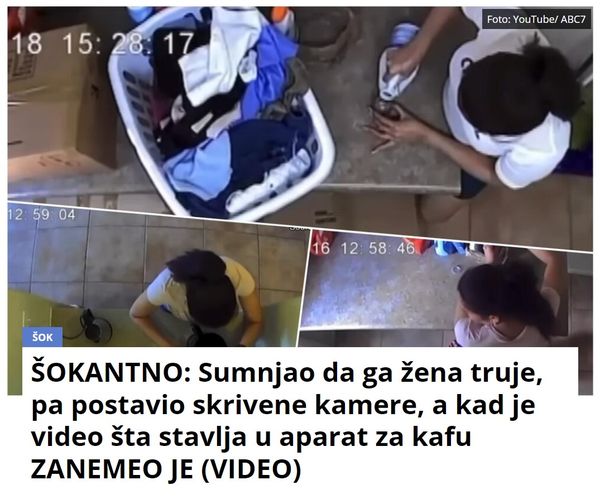 ŠOKANTNO: Sumnjao da ga žena truje, pa postavio skrivene kamere, a kad je video šta stavlja u aparat za kafu ZANEMEO JE (VIDEO)