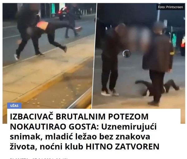 IZBACIVAČ BRUTALNIM POTEZOM NOKAUTIRAO GOSTA: Uznemirujući snimak, mladić ležao bez znakova života, noćni klub HITNO ZATVOREN