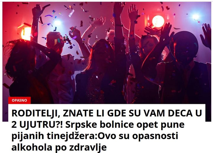 RODITELJI, ZNATE LI GDE SU VAM DECA U 2 UJUTRU?! Srpske bolnice opet pune pijanih tinejdžera:Ovo su opasnosti alkohola po zdravlje
