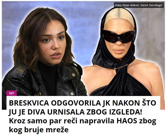 BRESKVICA ODGOVORILA JK NAKON ŠTO JU JE DIVA URNISALA ZBOG IZGLEDA! Kroz samo par reči napravila HAOS zbog kog bruje mreže