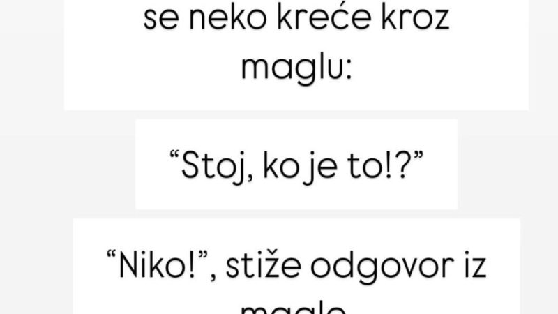 Viče stražar opazivši da se neko kreće kroz maglu