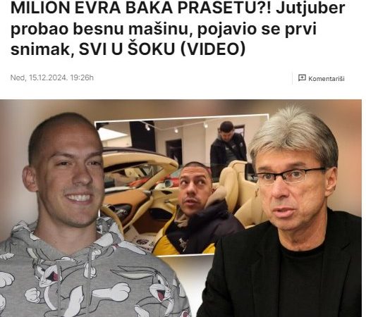 SAŠA POPOVIĆ PRODAJE FERARI OD MILION EVRA BAKA PRASETU