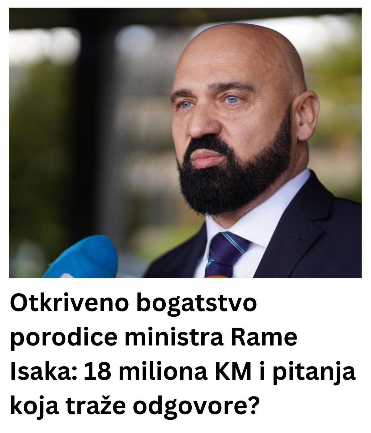 Otkriveno bogatstvo porodice ministra Rame Isaka