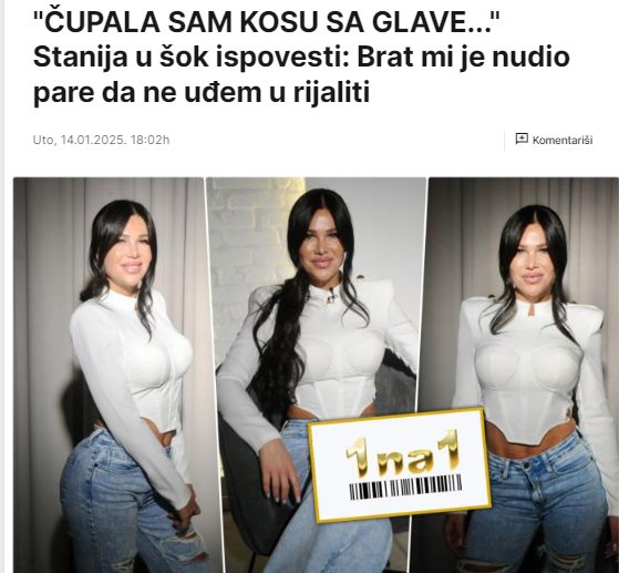 “ČUPALA SAM KOSU SA GLAVE…” Stanija u šok ispovesti: Brat mi je nudio pare da ne uđem u rijaliti