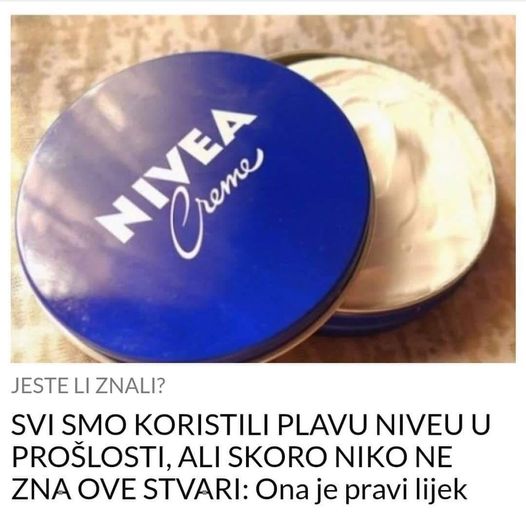 SVI SMO KORISTILI PLAVU NIVEU U PROŠLOSTI, ALI SKORO NIKO NE ZNA OVE STVARI: Ona je pravi lijek