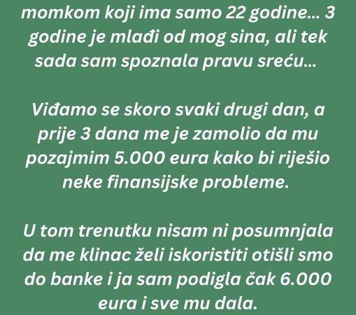 “Imam 47 godina, udata sam, ali sam već 3 mjeseca u sretnoj vezi sa momkom koji ima samo 22 godine…”