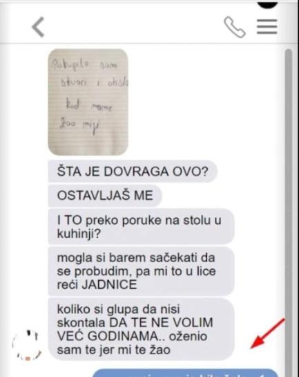 UŠAO SAM U KUHINJU I UGLEDAO ŽENINU PORUKU NA STOLU GDJE PIŠE DA ME OSTAVLJA Pobjesnio sam, a onda mi je ovo NAPISALA, CRVENIM SE OD SRAMOTE