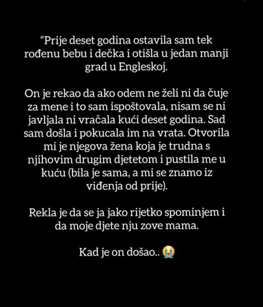 Prije deset godina ostavila sam tek rođenu bebu i dečka i otišla u jedan manji grad u Engleskoj.