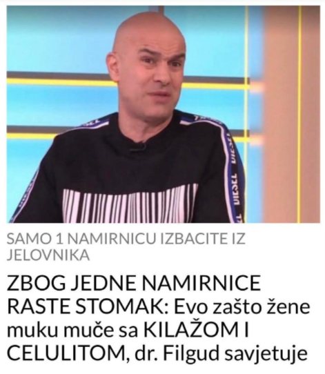 ZBOG JEDNE NAMIRNICE RASTE STOMAK: Evo zašto žene muku muče sa KILAŽOM I CELULITOM, dr. Filgud savjetuje