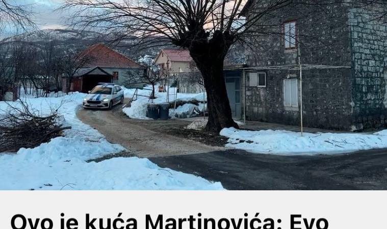 Ovo je kuća Martinovića:  Evo čime se bavio, policija na licu mjesta