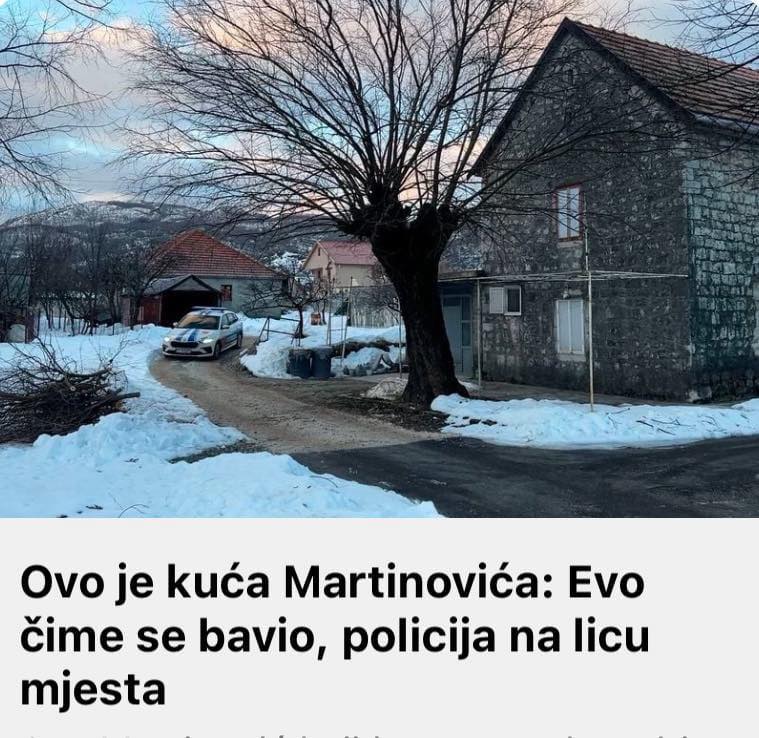 Ovo je kuća Martinovića:  Evo čime se bavio, policija na licu mjesta